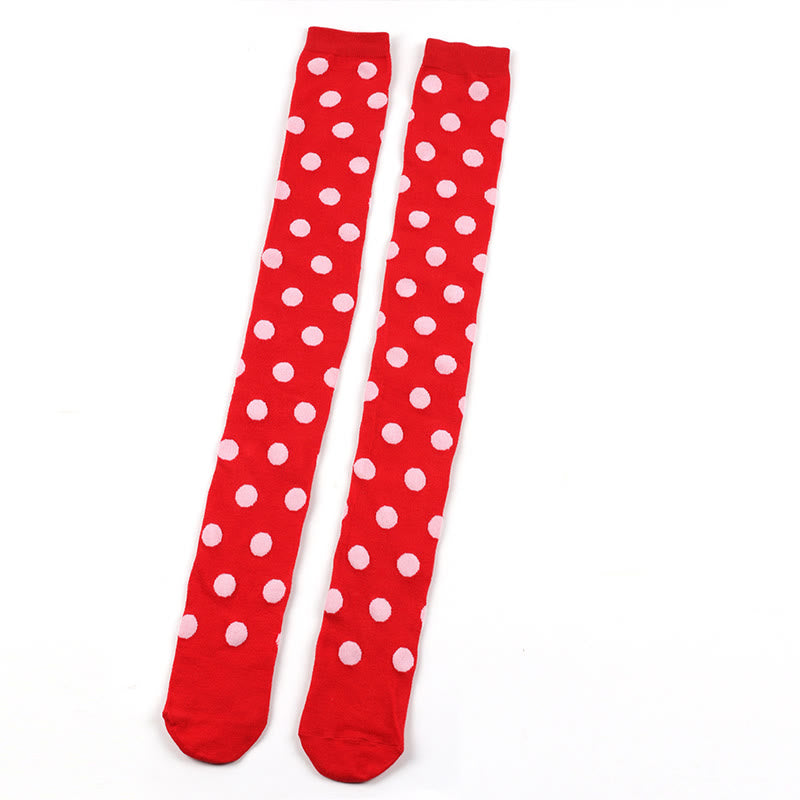 Funny Polka Dots Thigh Highs Socks(5 Pairs) - image 16