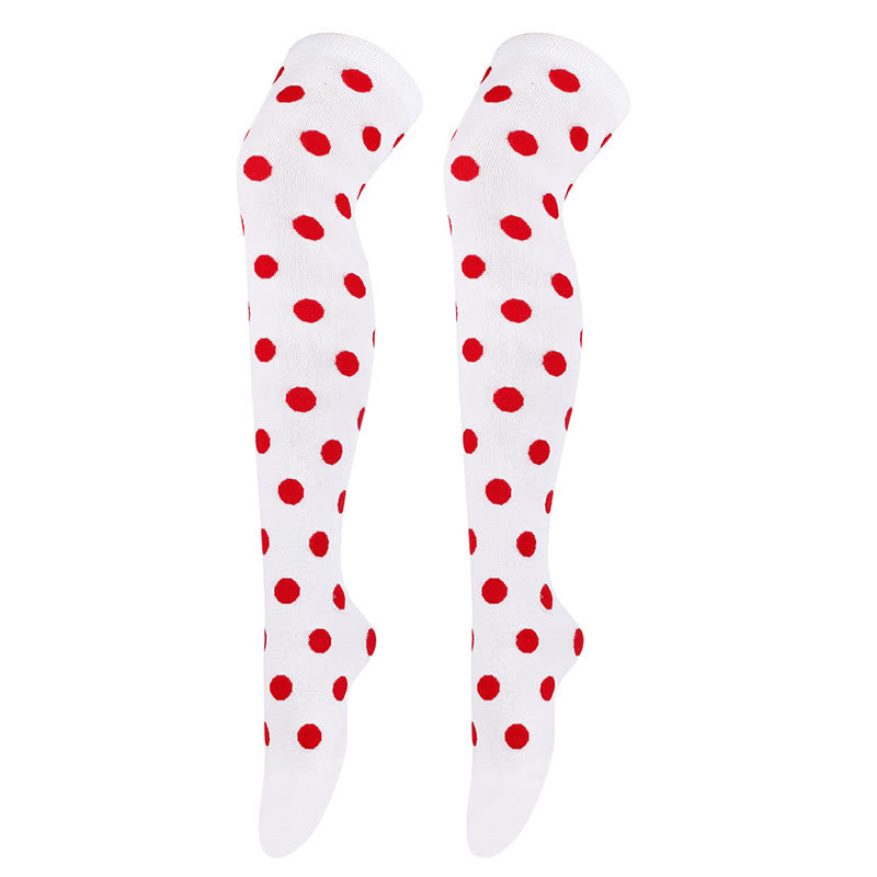 Funny Polka Dots Thigh Highs Socks(5 Pairs) - image 10