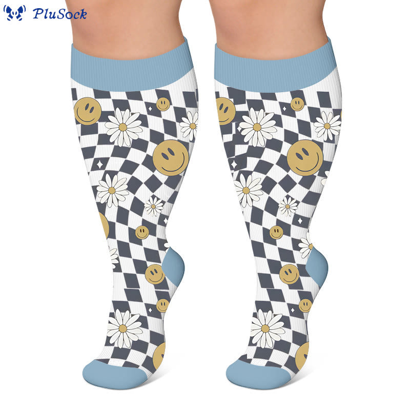 Plus Size Floral Balloon Knot Compression Socks - image 3