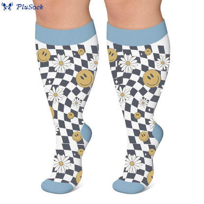 Plus Size Floral Balloon Knot Compression Socks - image 3