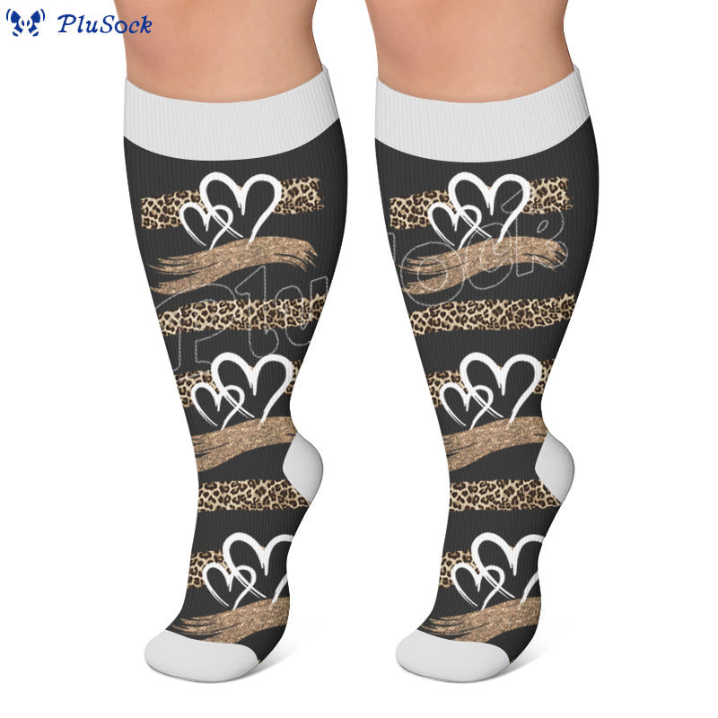 Plus Size Butterfly Leopard Knot Compression Socks - image 2