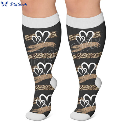 Plus Size Butterfly Leopard Knot Compression Socks - image 2