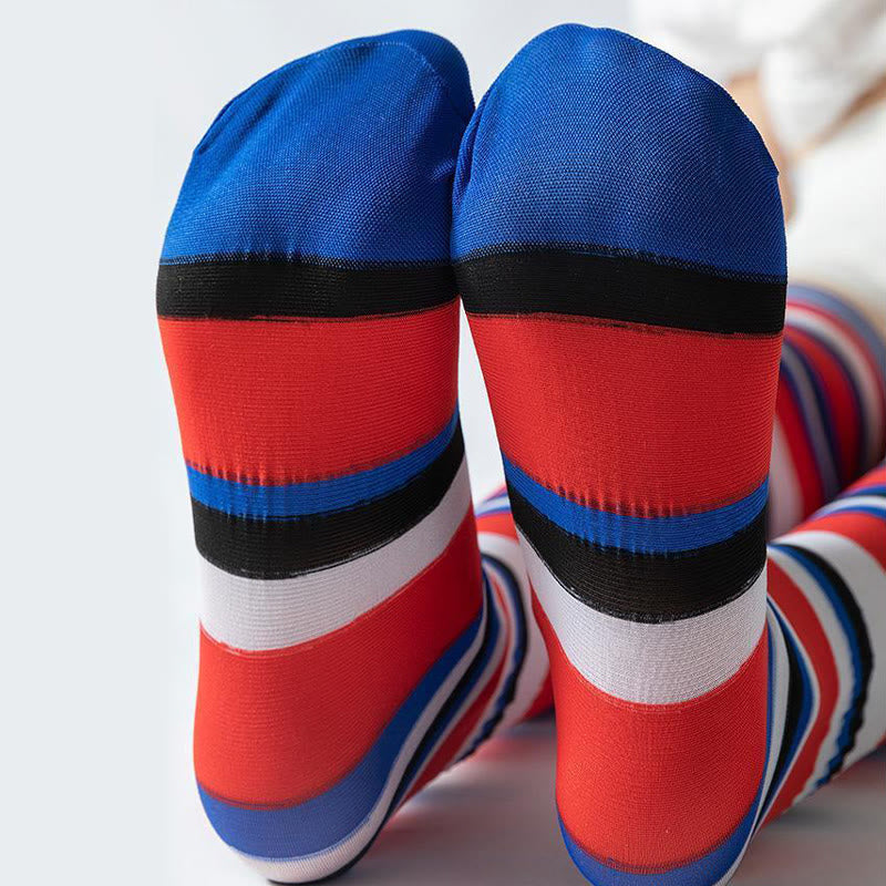 Stripe Thigh High Compression Socks(2 Pairs) - image 6