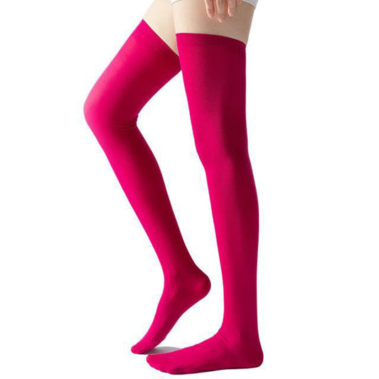 Solid Color Thigh High Compression Socks(2 Pairs) - image 0