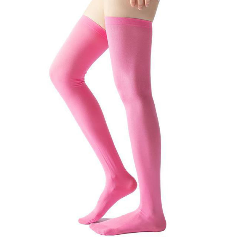 Solid Color Thigh High Compression Socks(2 Pairs) - image 6