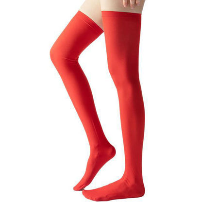 Solid Color Thigh High Compression Socks(2 Pairs) - Red - EU36-40(US3-7) - image 10
