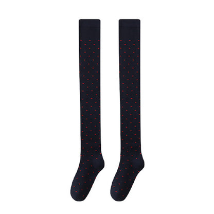 Polka Dots Thigh High Socks(2 Pairs) - Navy Blue - EU36-40(US3-7) - image 12