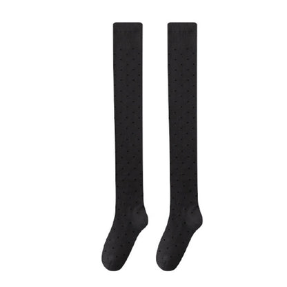 Polka Dots Thigh High Socks(2 Pairs) - Grey - EU36-40(US3-7) - image 10