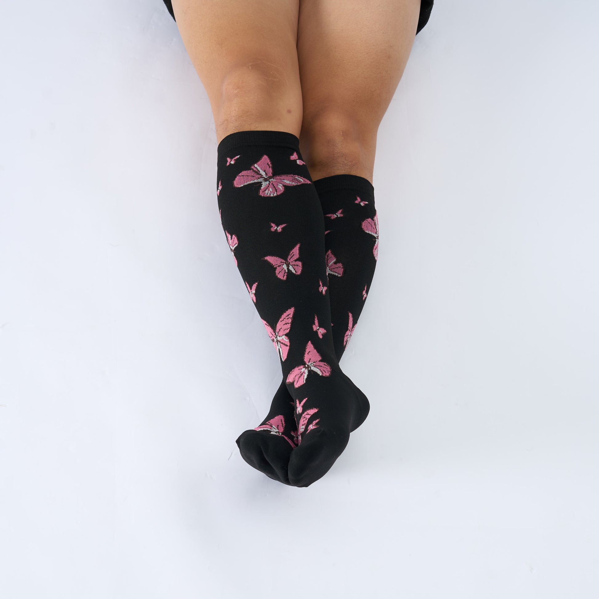 Plus Size  Butterfly Print Compression Socks(3 Pairs) - image 3
