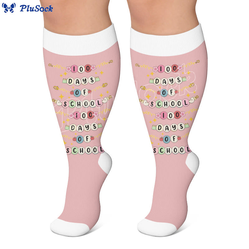 Plus Size Heart Rugby Compression Socks - image 2