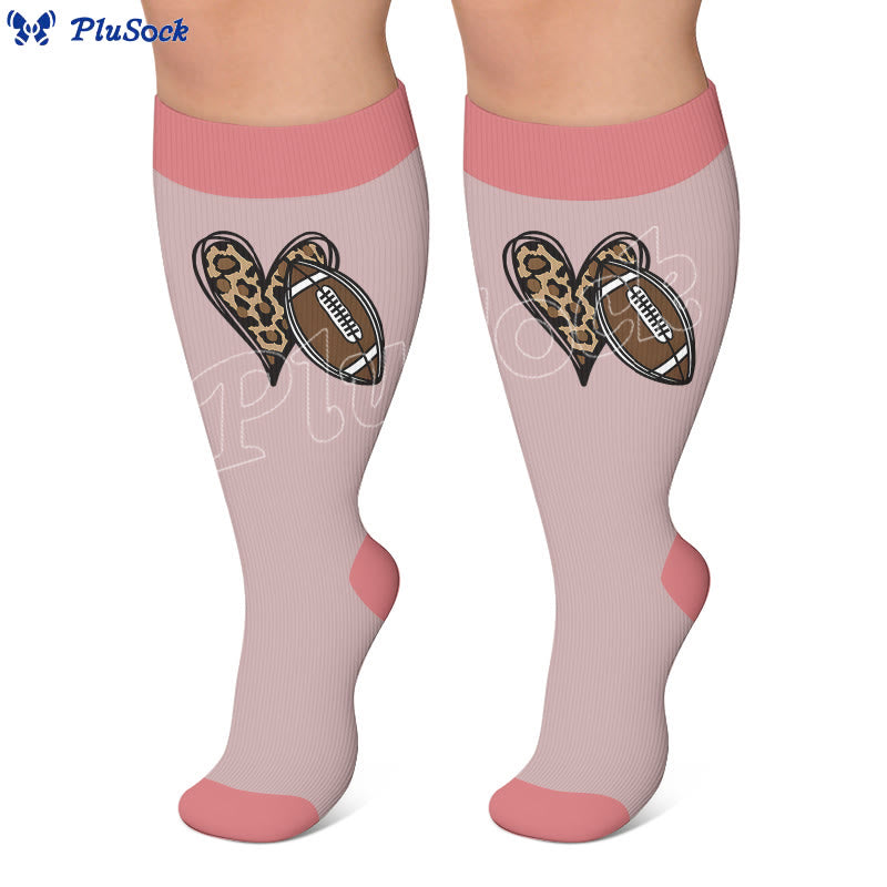 Plus Size Heart Rugby Compression Socks - image 4