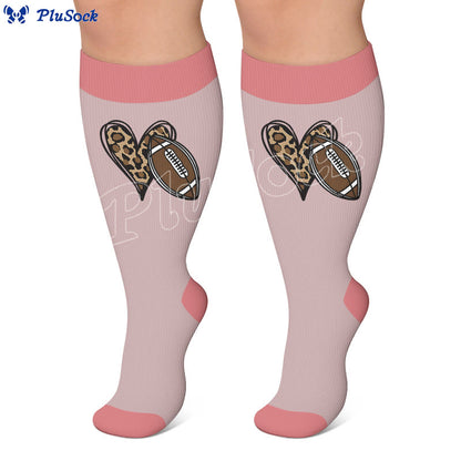 Plus Size Heart Rugby Compression Socks - image 4