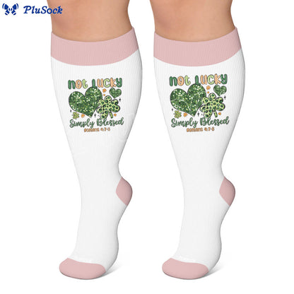 Plus Size Heart Rugby Compression Socks - image 3