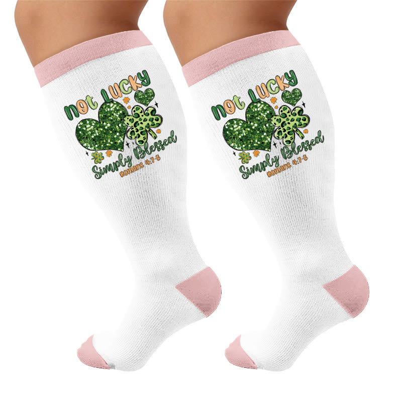 Plus Size Heart Rugby Compression Socks - Haert(1 Pair) - 4XL - image 6