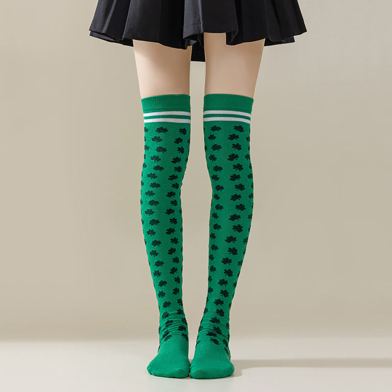 Green Stripe Thigh High Socks(3 Pairs) - A - EU36-40(US3-7) - image 5