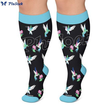 Plus Size Whimsical Bird Compression Socks - image 3