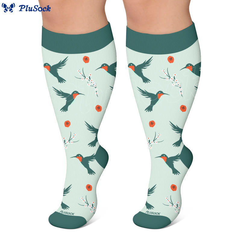 Plus Size Charming Bird Compression Socks - image 4