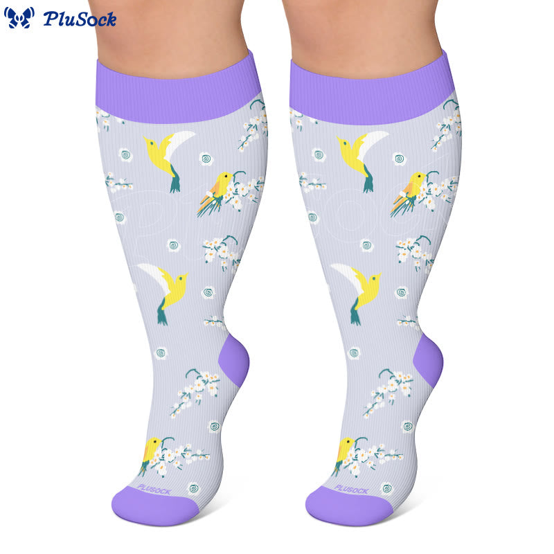 Plus Size Charming Bird Compression Socks - image 3