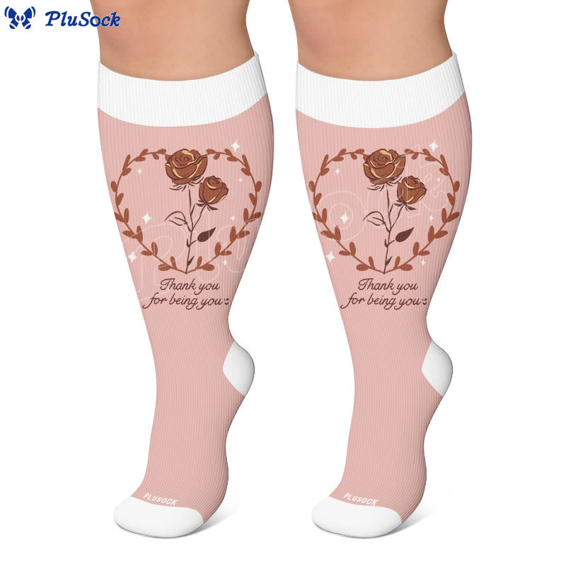 Plus Size Floral Gratitude Compression Socks - image 4