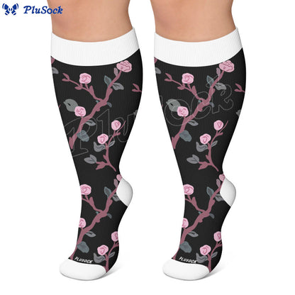 Plus Size Midnight Floral Compression Socks - image 2