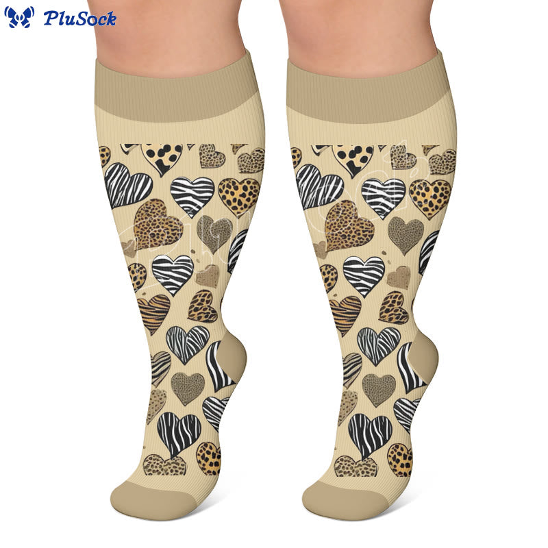 Plus Size Leopard Print Compression Socks - image 2