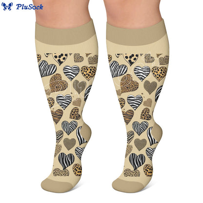 Plus Size Leopard Print Compression Socks - image 2