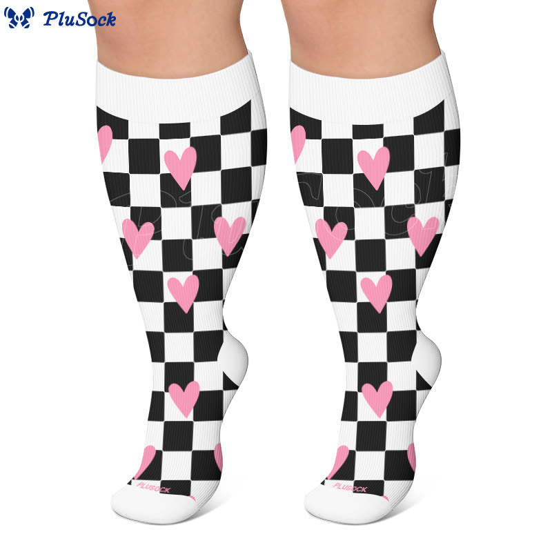 Plus Size Butterfly Heart Grid Compression Socks - image 2