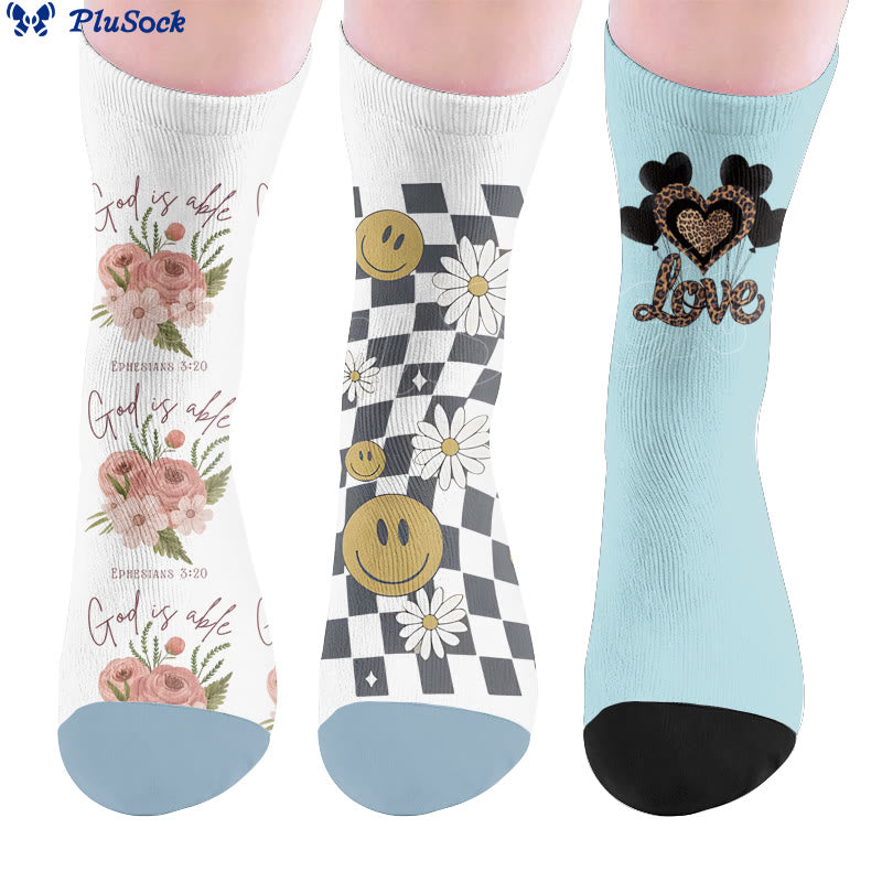 Floral Leopard Print Socks - image 0