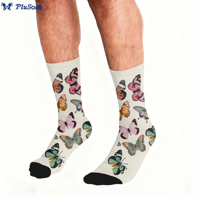 Butterfly Heart Leopard Print Socks - image 1