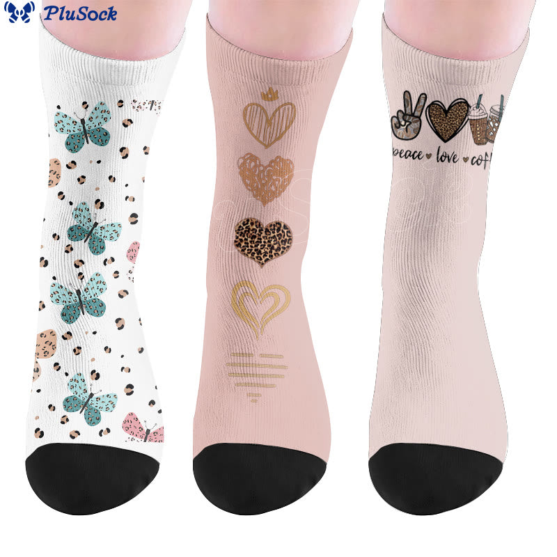 Butterfly Heart Coffee Socks - image 0