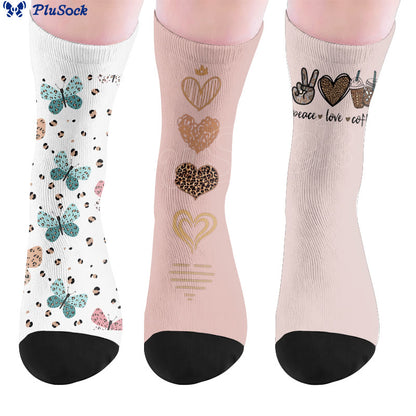 Butterfly Heart Coffee Socks - image 0