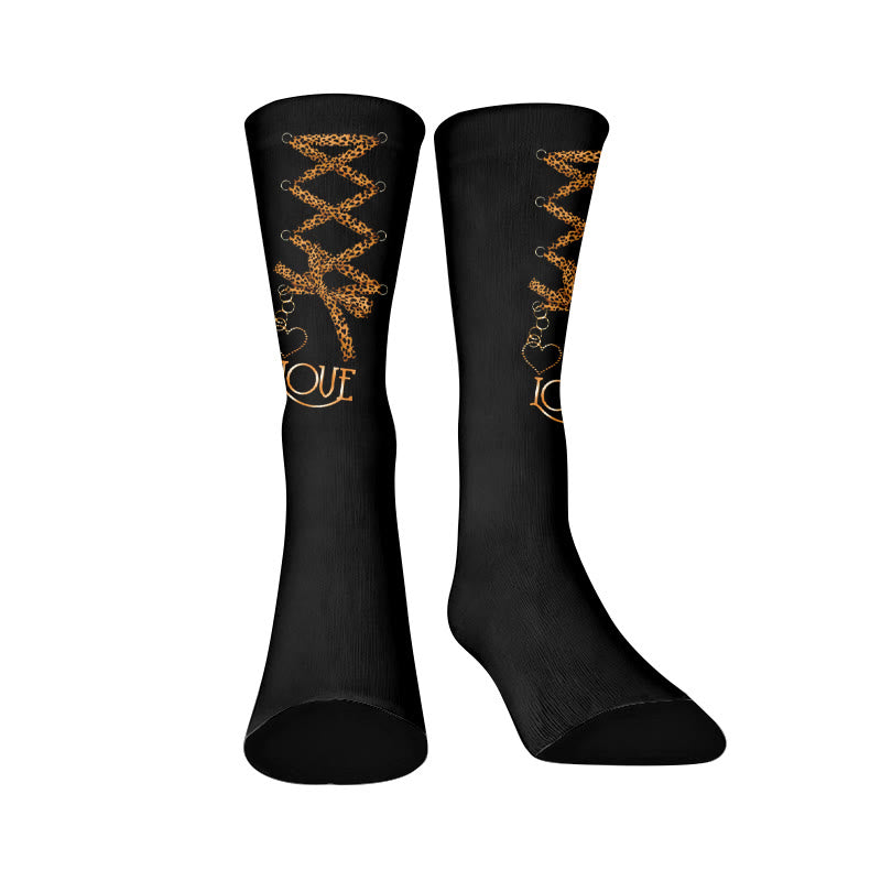 Leopard Print Lips Socks - Leopard Print Straps(1 Pair) - EU37-44(US4-10) - image 7