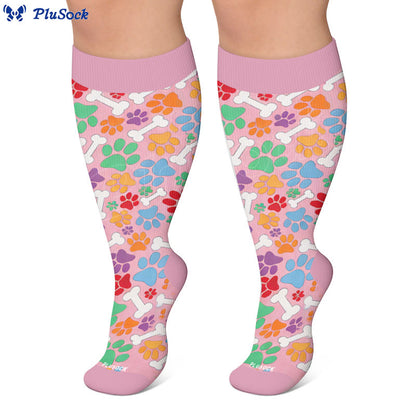 Plus Size Jigsaw Dog Paw Compression Socks - image 4