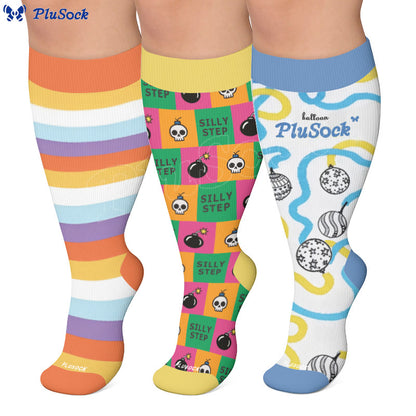 Plus Size Stripe Ballon Compression Socks - image 0