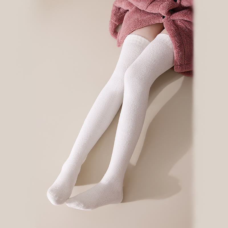 Plus Size Solid Color Thigh High Socks(2 Pairs) - image 7