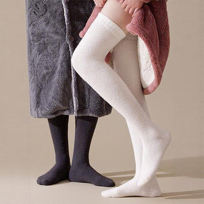 Plus Size Solid Color Thigh High Socks(2 Pairs) - image 6