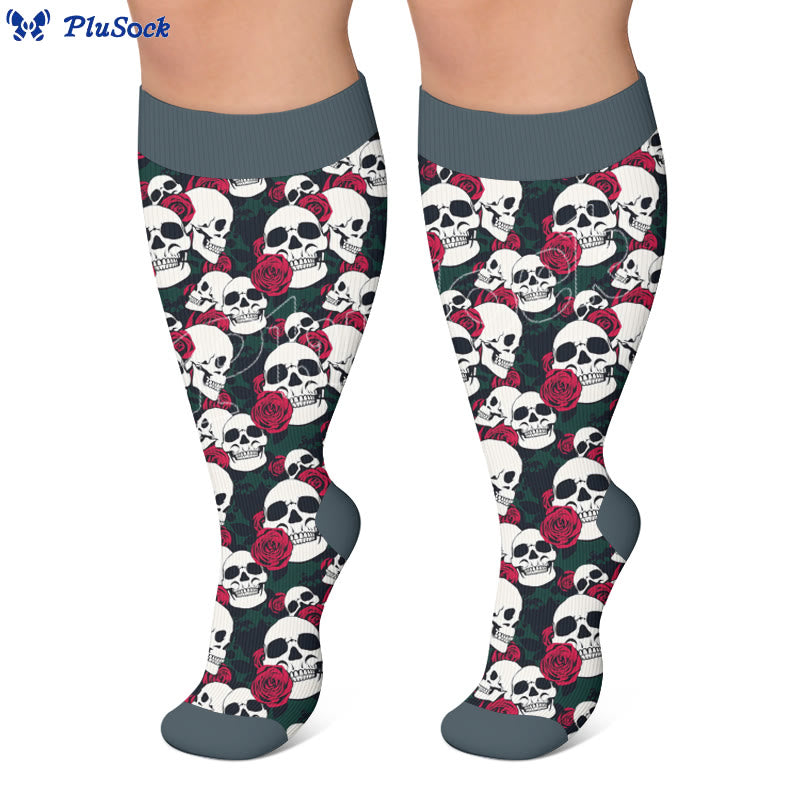 Plus Size Skull Compression Socks - image 2