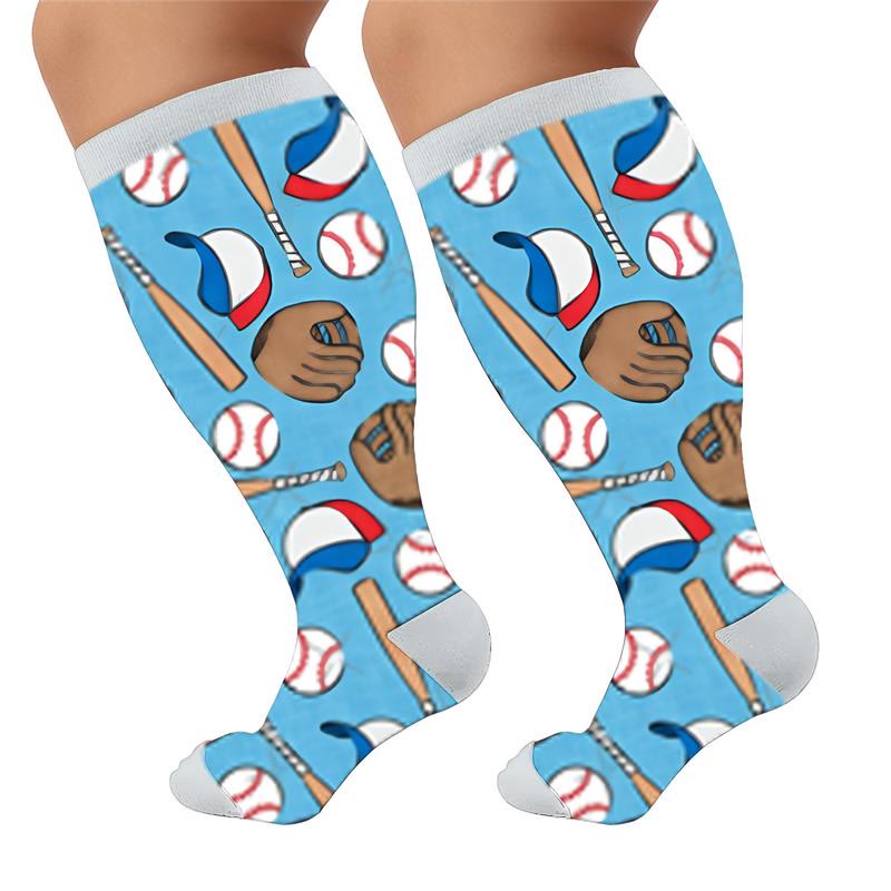 Plus Size Sports Compression Socks - Baseball(1 Pair) - 4XL - image 5