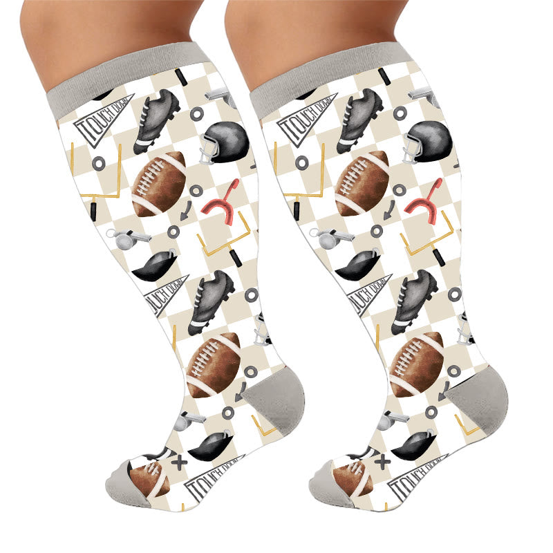Plus Size Sports Compression Socks - Rugby(1 Pair) - 4XL - image 7