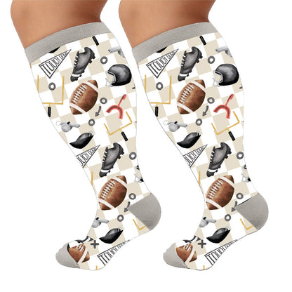 Plus Size Sports Compression Socks - Rugby(1 Pair) - 4XL - image 7