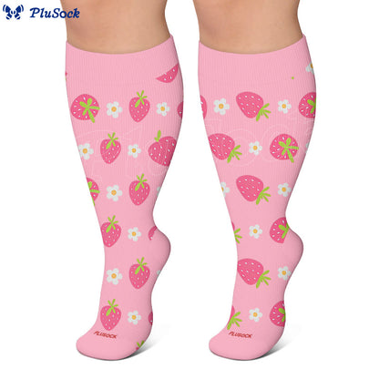 Plus Size Lemon Cherry Strawberry Compression Socks - image 3
