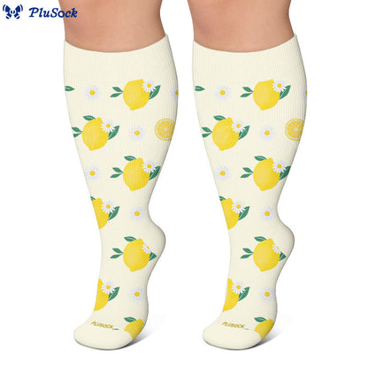 Plus Size Lemon Cherry Strawberry Compression Socks - image 4
