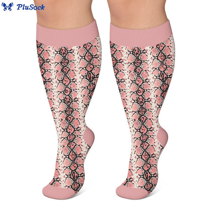 Plus Size Snake Leopard Print Compression Socks - image 4