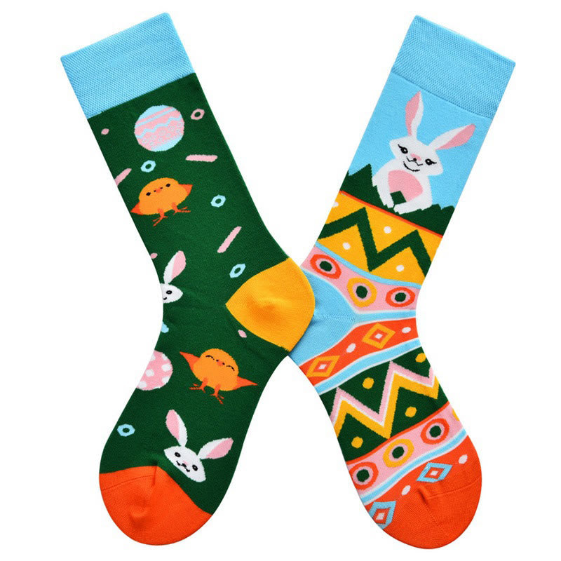 Easter Rabbit Quarter Socks(2 Pairs) - Blue - EU36-43(US3-9) - image 1