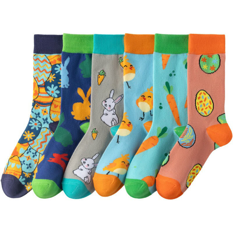 Easter Carrot Themed Quarter Socks(6 Pairs) - image 0