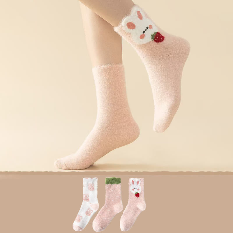 Adorable Bunny Quarter Socks(3 Pairs) - image 0
