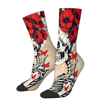 3D Skull Quarter Socks(3 Pairs) - F - EU36-42(US3-8.5) - image 9