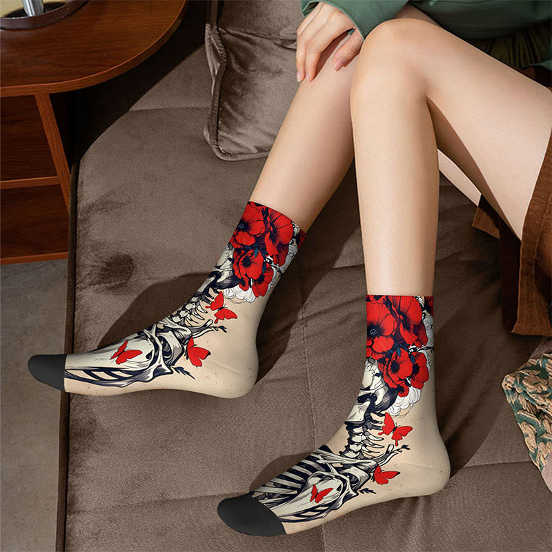 3D Skull Quarter Socks(3 Pairs) - image 2