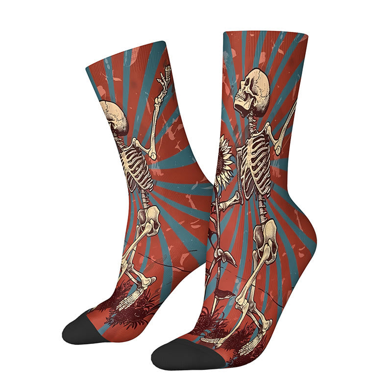 3D Skull Quarter Socks(3 Pairs) - D - EU36-42(US3-8.5) - image 7