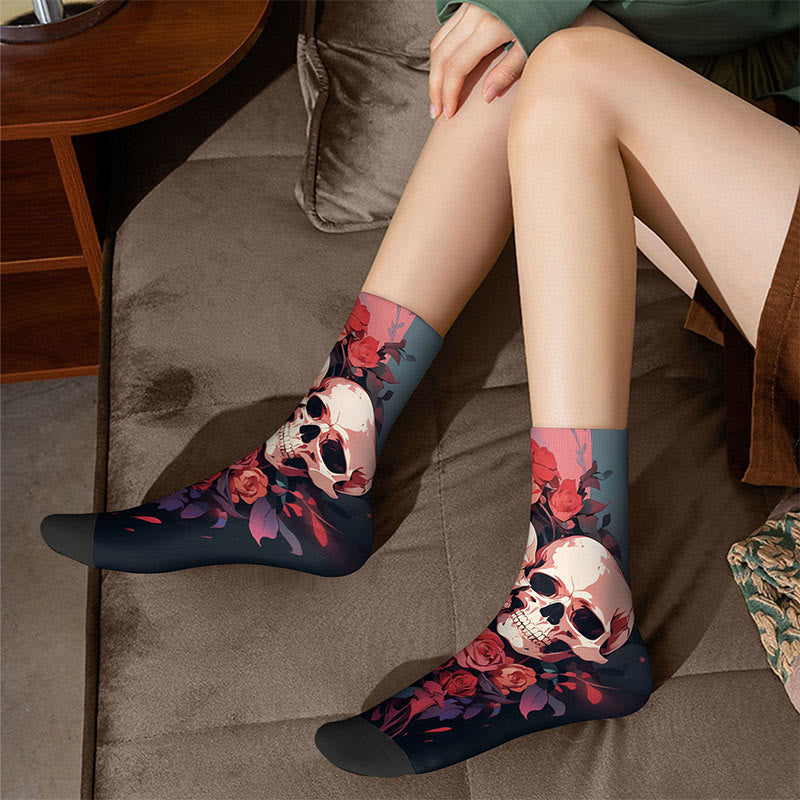 3D Skull Quarter Socks(3 Pairs) - image 1